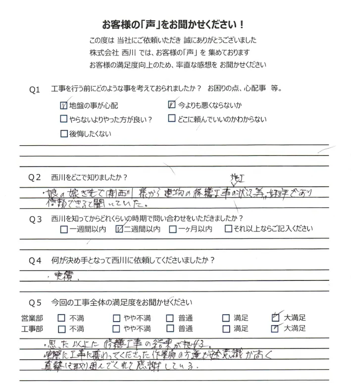 お客様アンケート画像