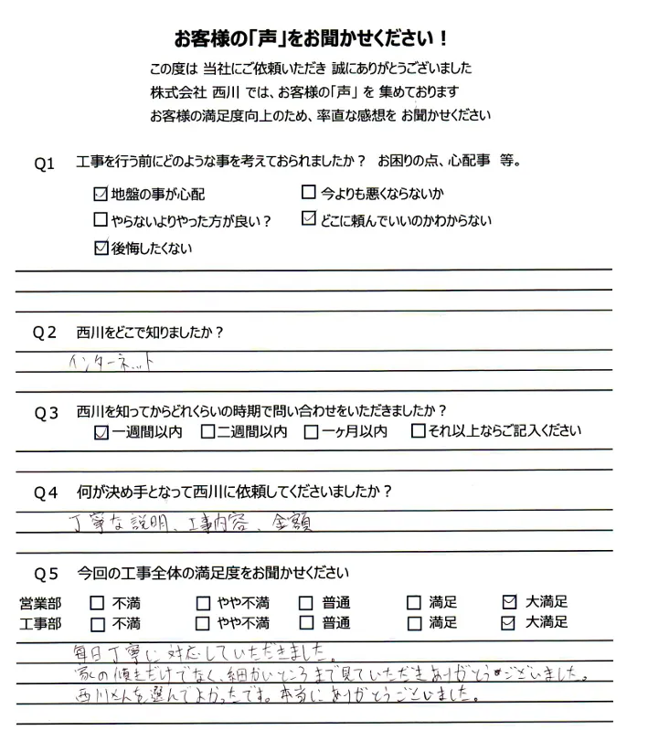 お客様アンケート画像