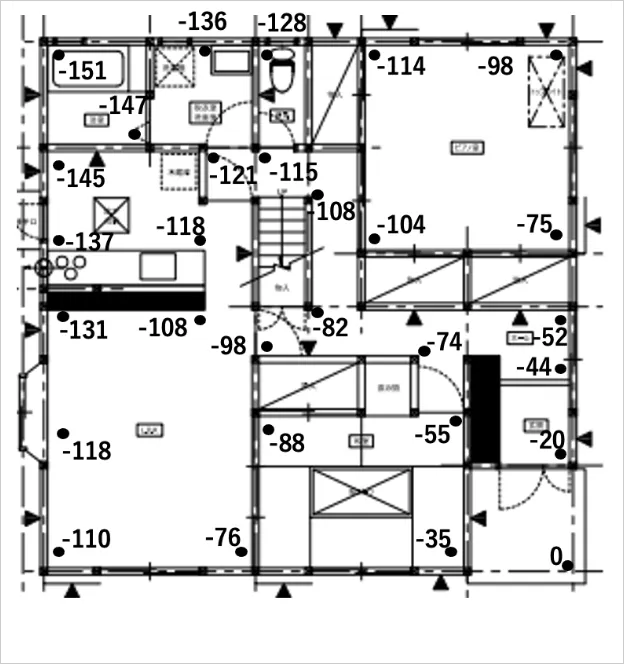 アンダーピーニング鋼管杭打設箇所画像
